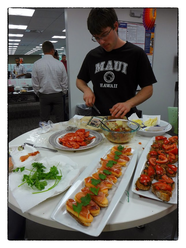 Chris Murphy prepping for lunch, photo by XD Zhang