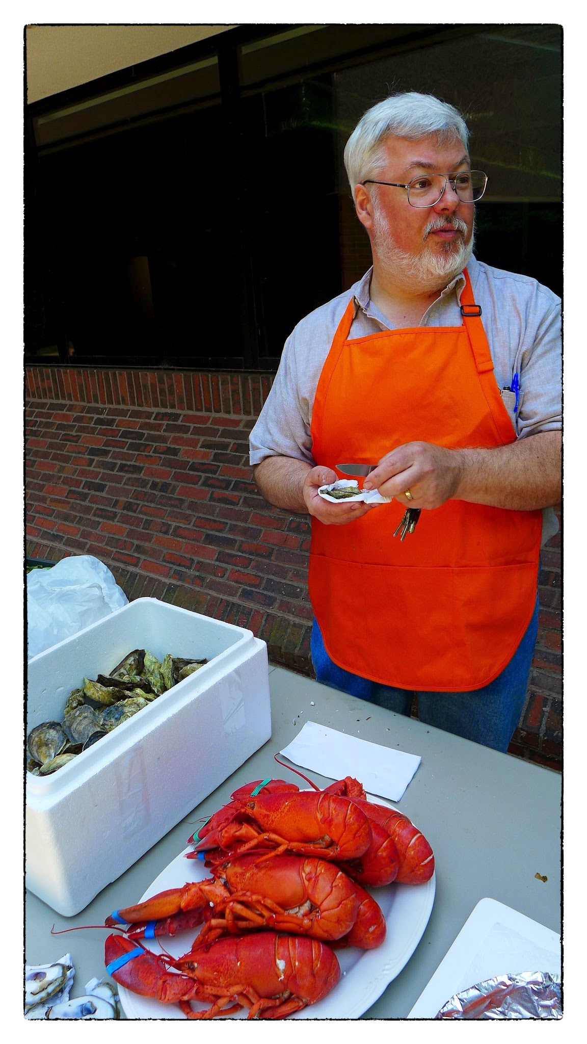 opening oysters and lobsters