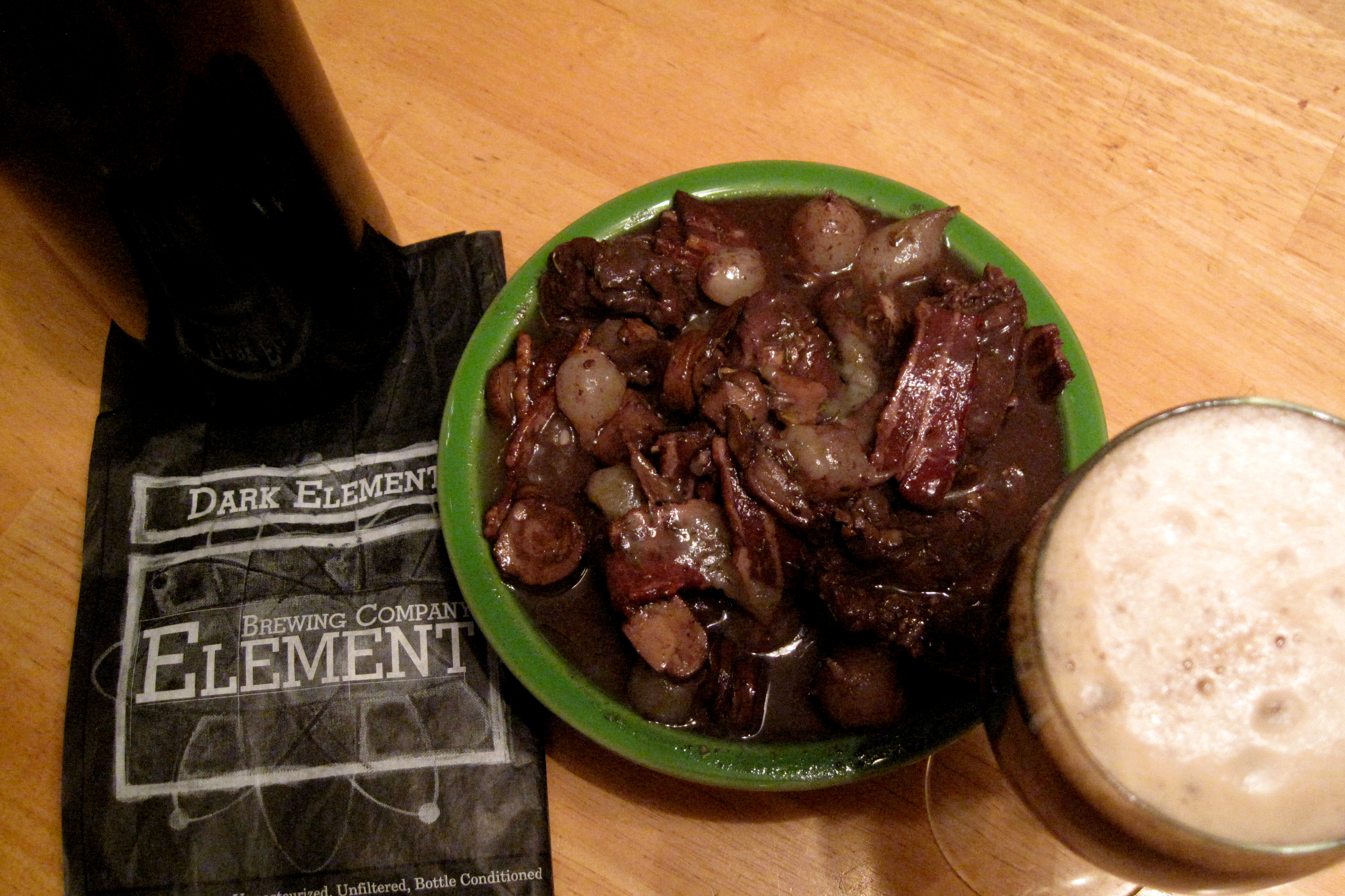 Dark Element worked with a rich Beef Bourguignonne 