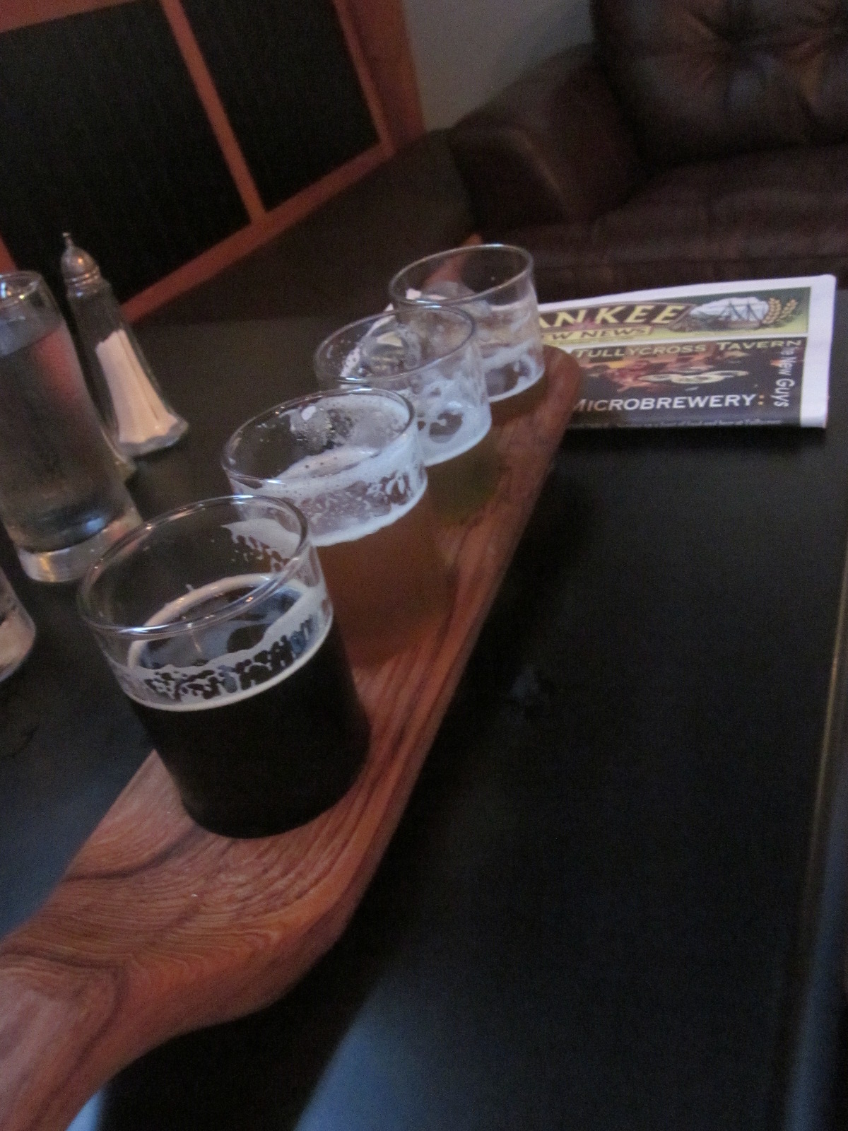 A flight at Deepwater Brewing