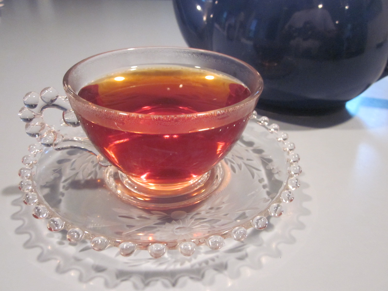 Assam Tea in a Candlewick Teacup, Chatsford Teapot