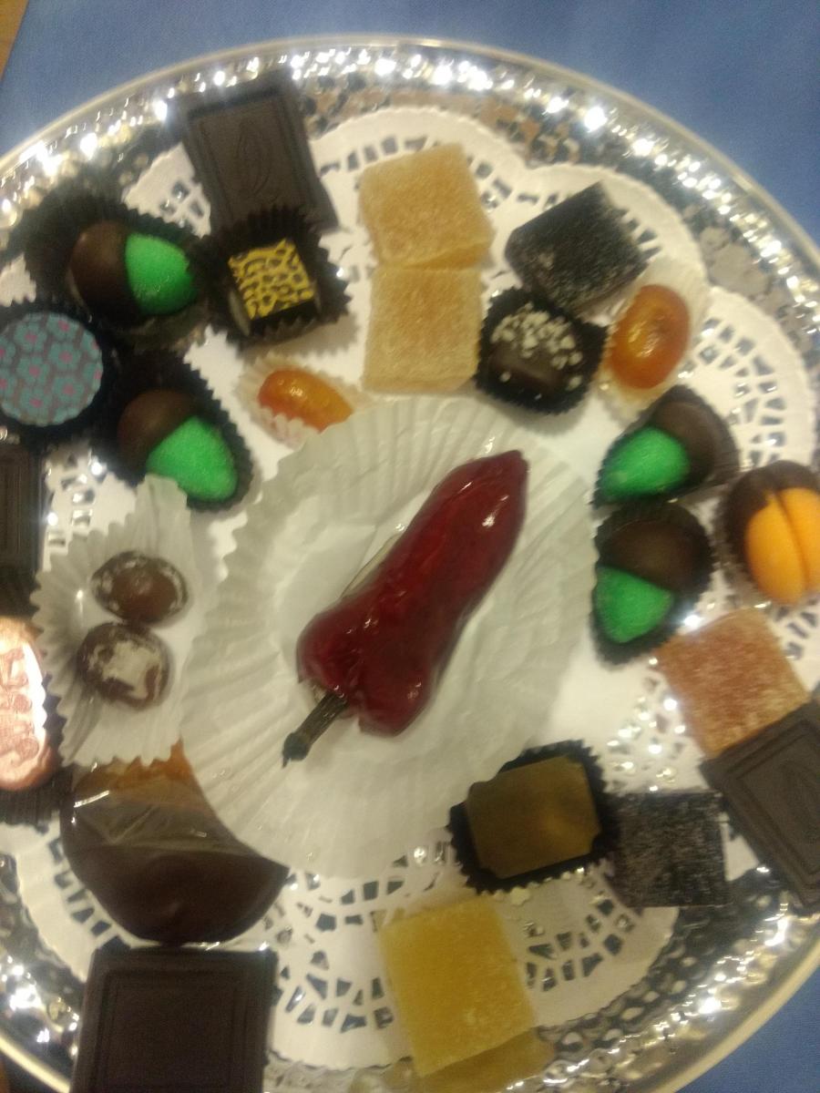 Some of the sweets - yes, that's a candied chili pepper!