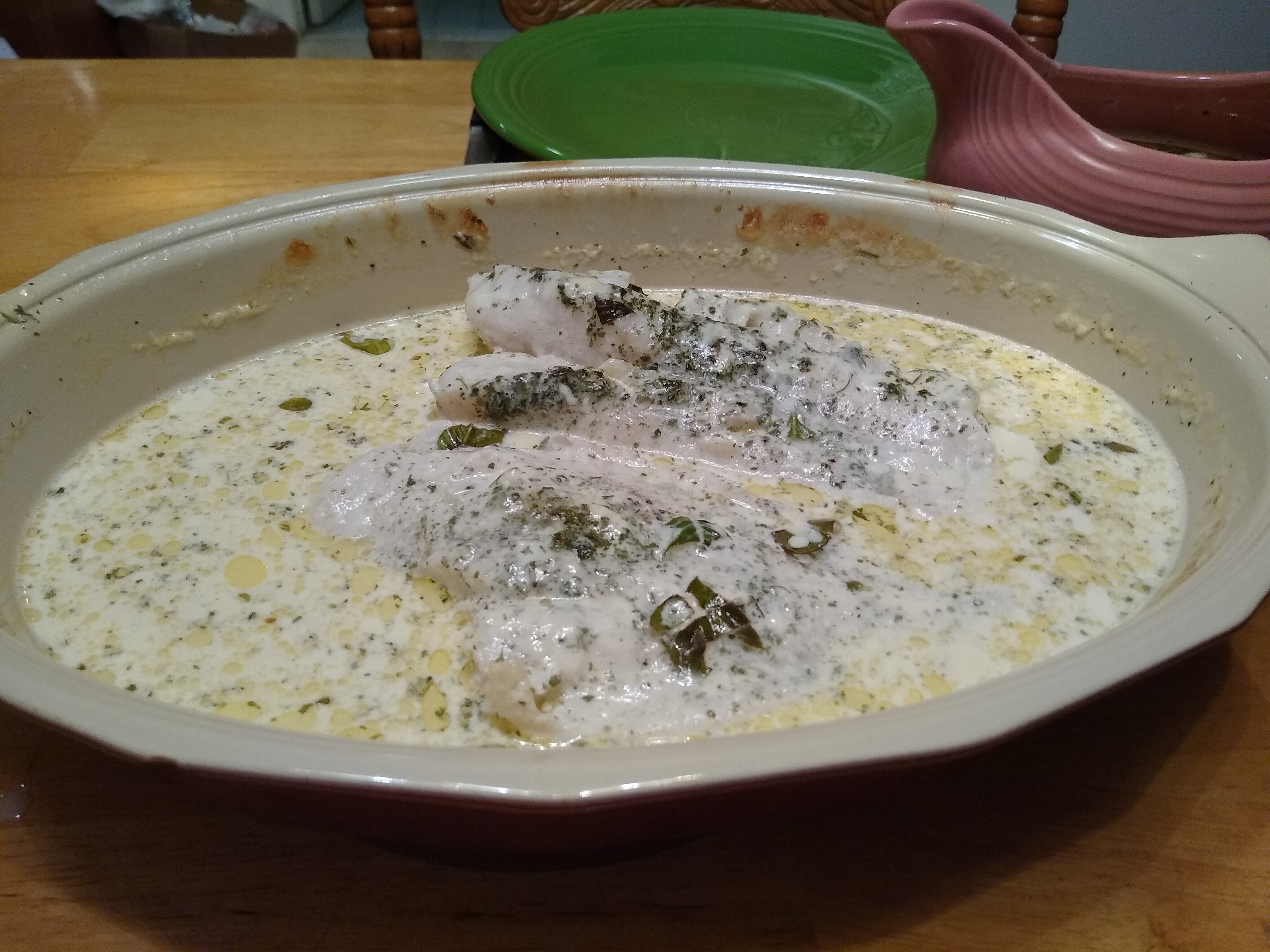 Cod in a Creamy Herb Sauce