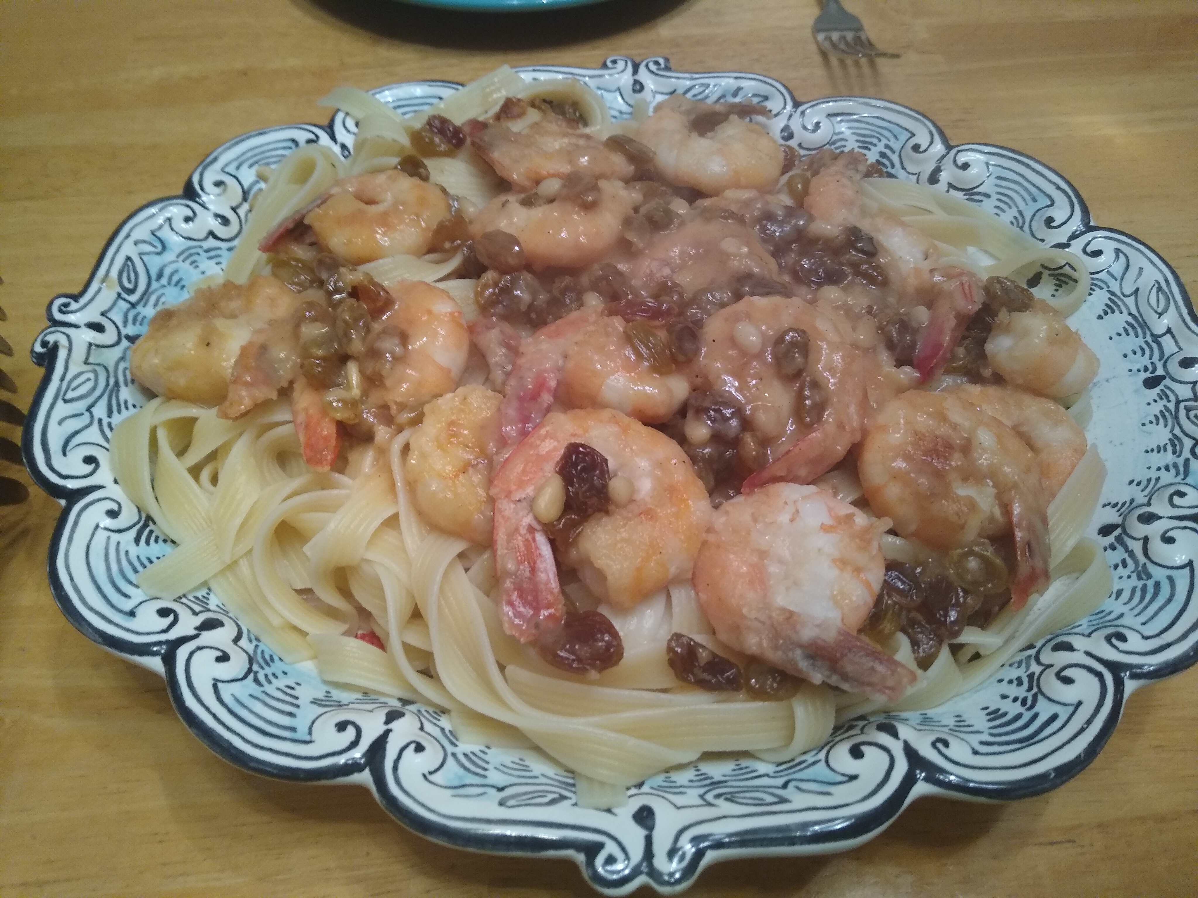 Shrimp inn  strong, sweet sauce