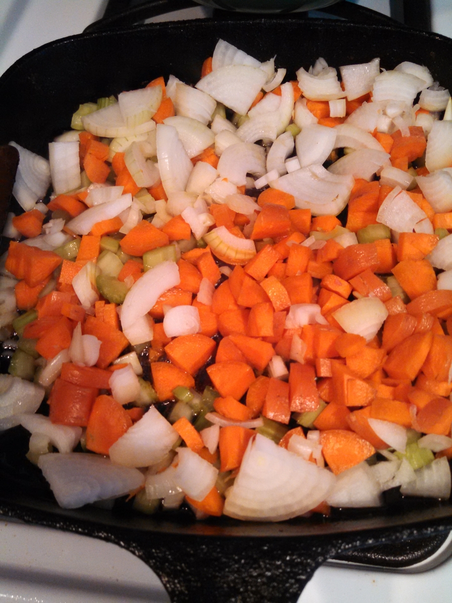 a coarse mirepoix
