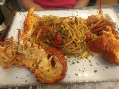 Black lobster cooked red