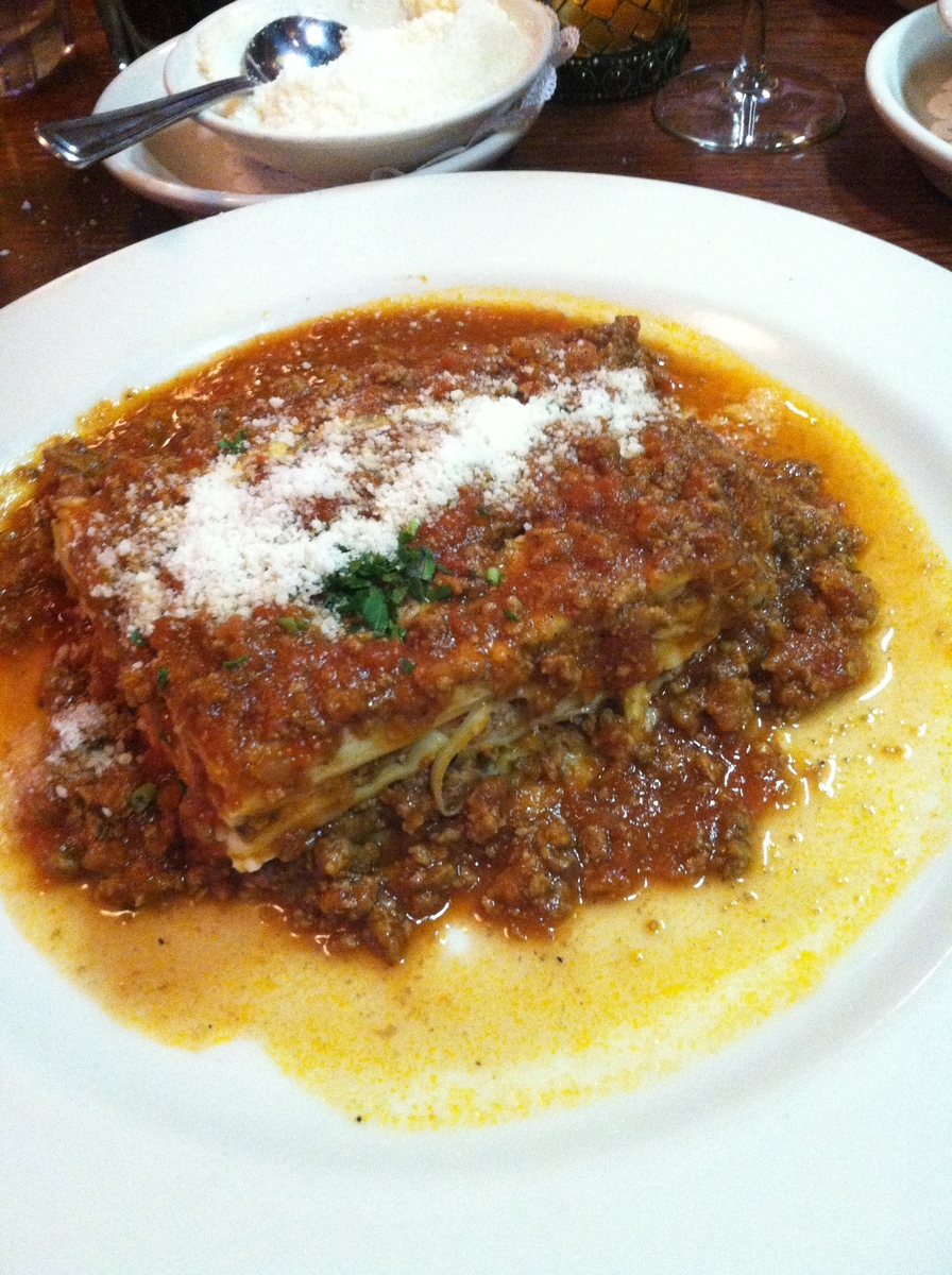 Lasagna at the Italian Village