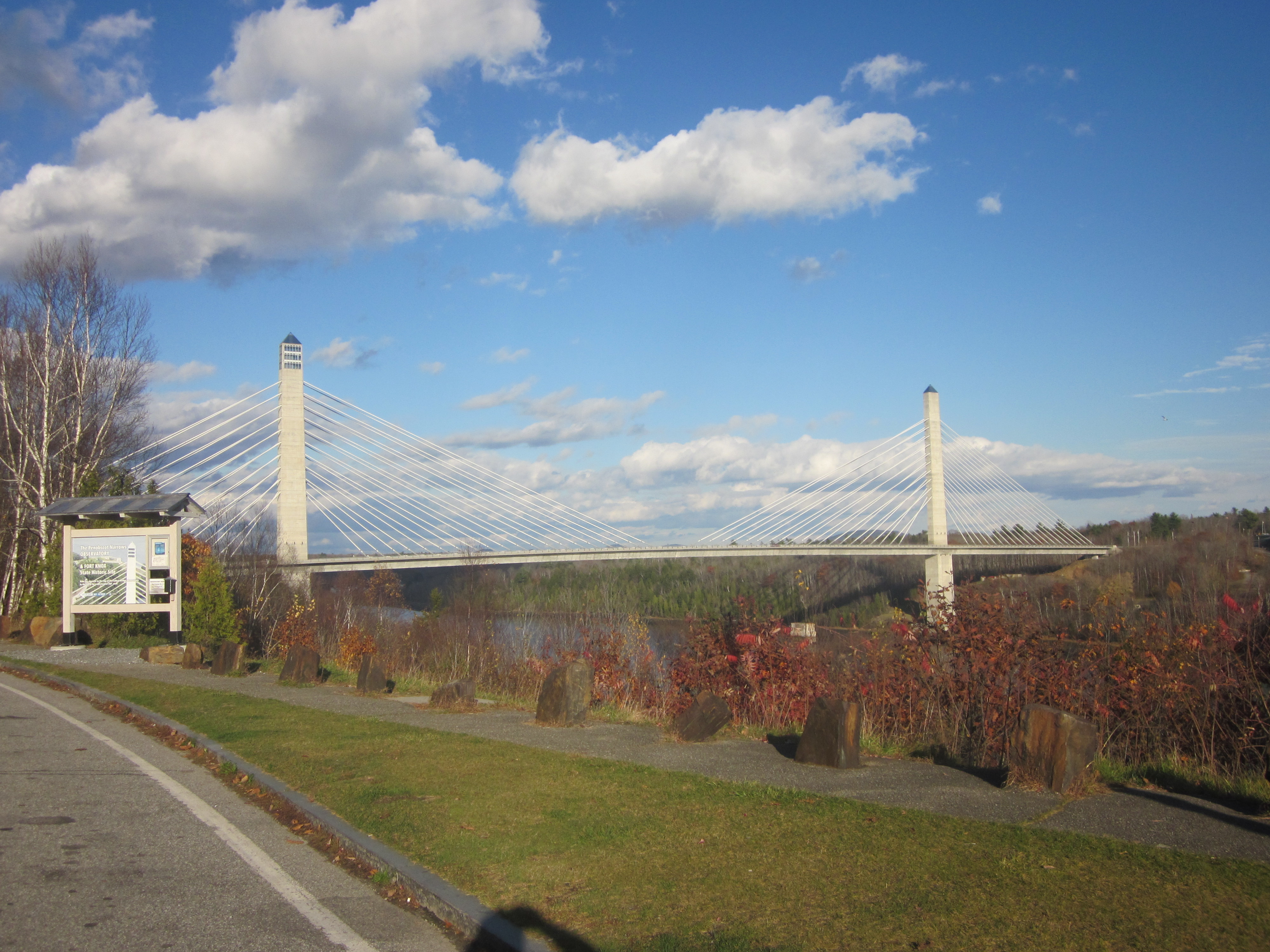 The new cable-stay bridge from Prospect to Verona, ME