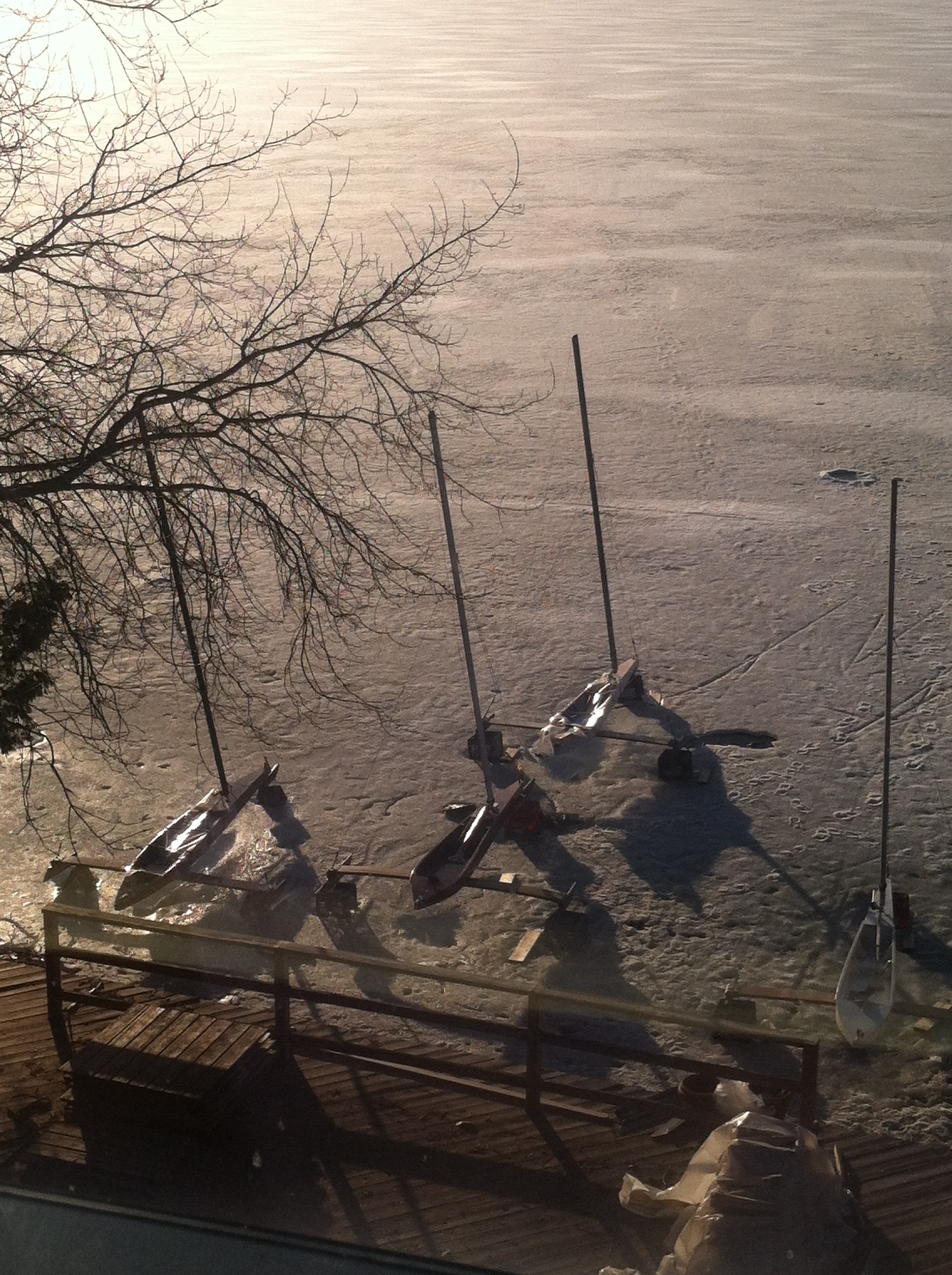Iceboats on Frozen Lake Bomoseen