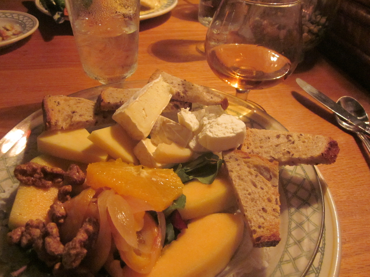 Dinner at Paulines: Vermont cheeses and WhistlePig Rye