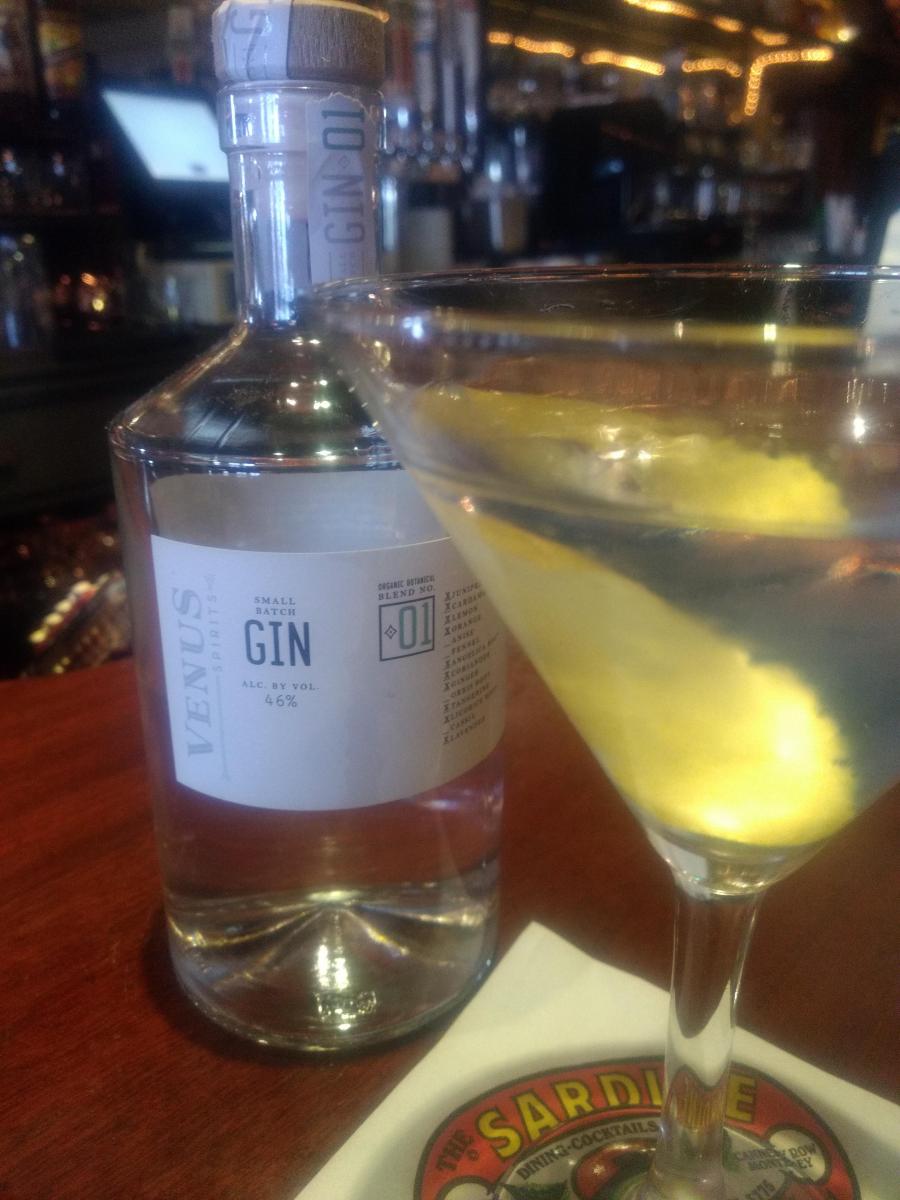 A Martini with Venus Gin by Carlo at the Sardine Factory